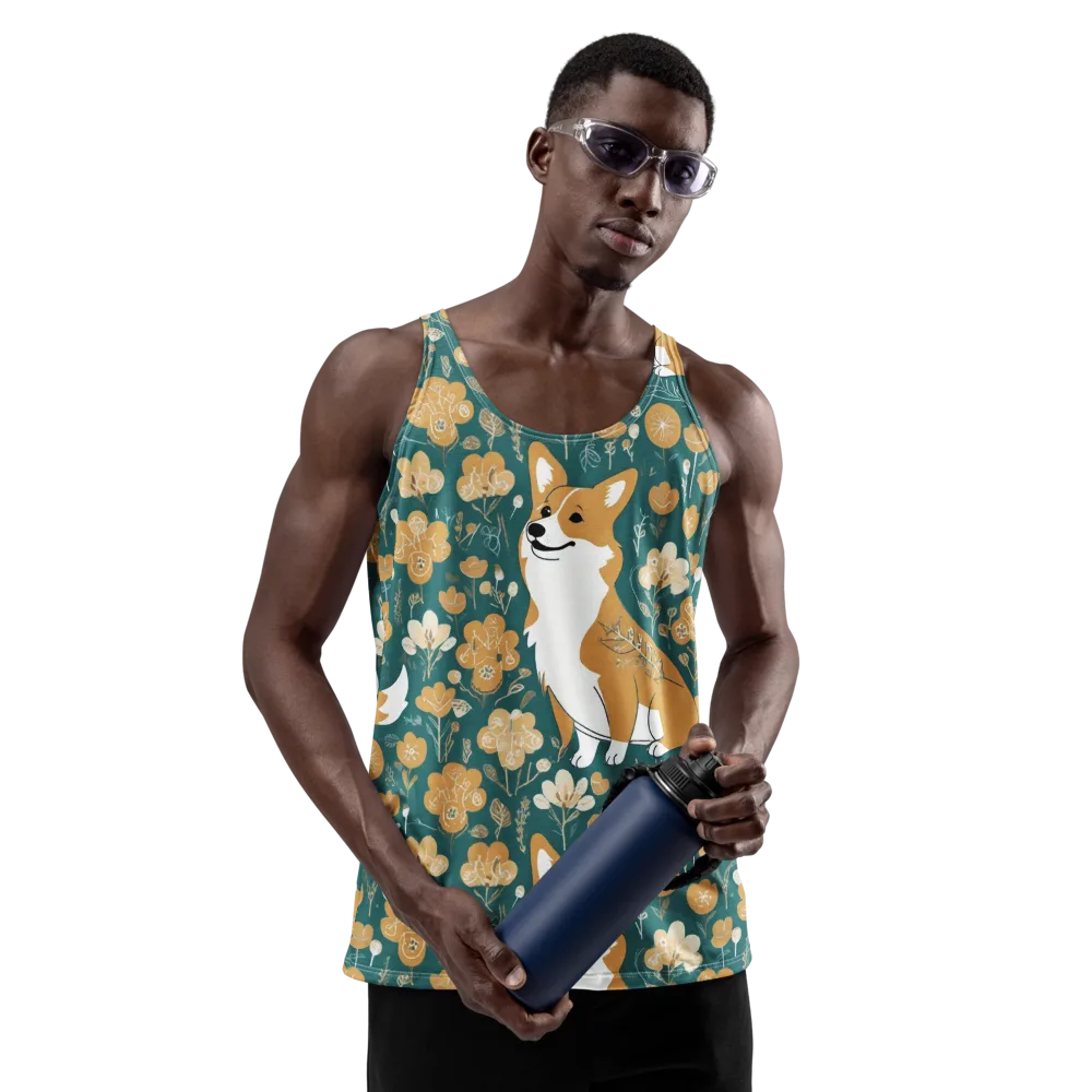 Marigold Corgi on Men's Tank Top — Front