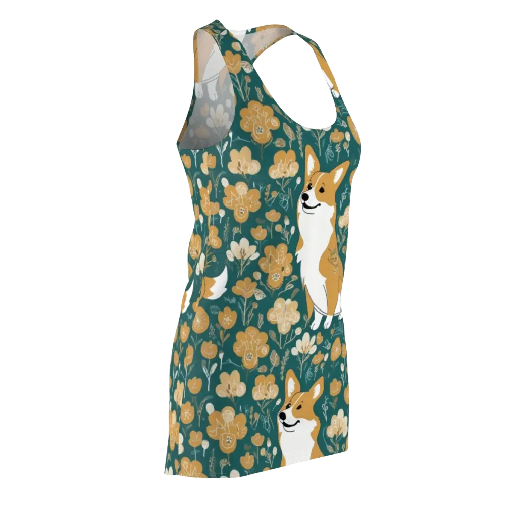 Marigold Corgi on Racerback Dress — Front Side