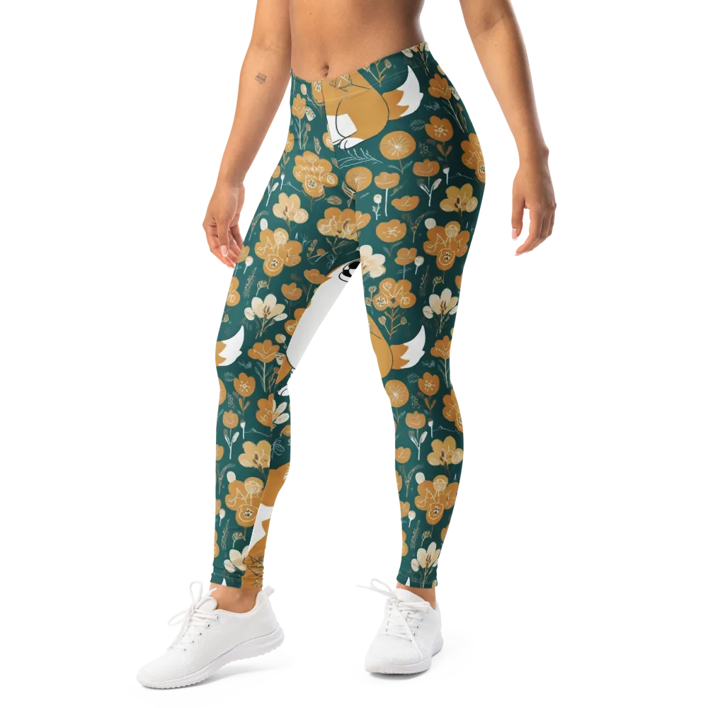 Marigold Corgi on Leggings — Left Front
