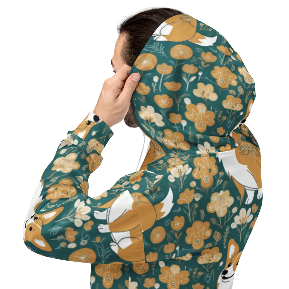 Marigold Corgi on Hoodie — Back