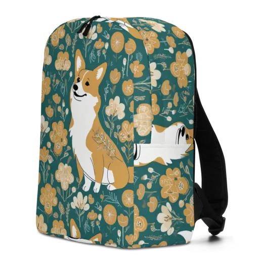 Marigold Corgi on a Minimalist Backpack
