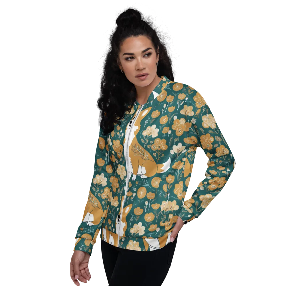 Marigold Corgi on Bomber Jacket — Left