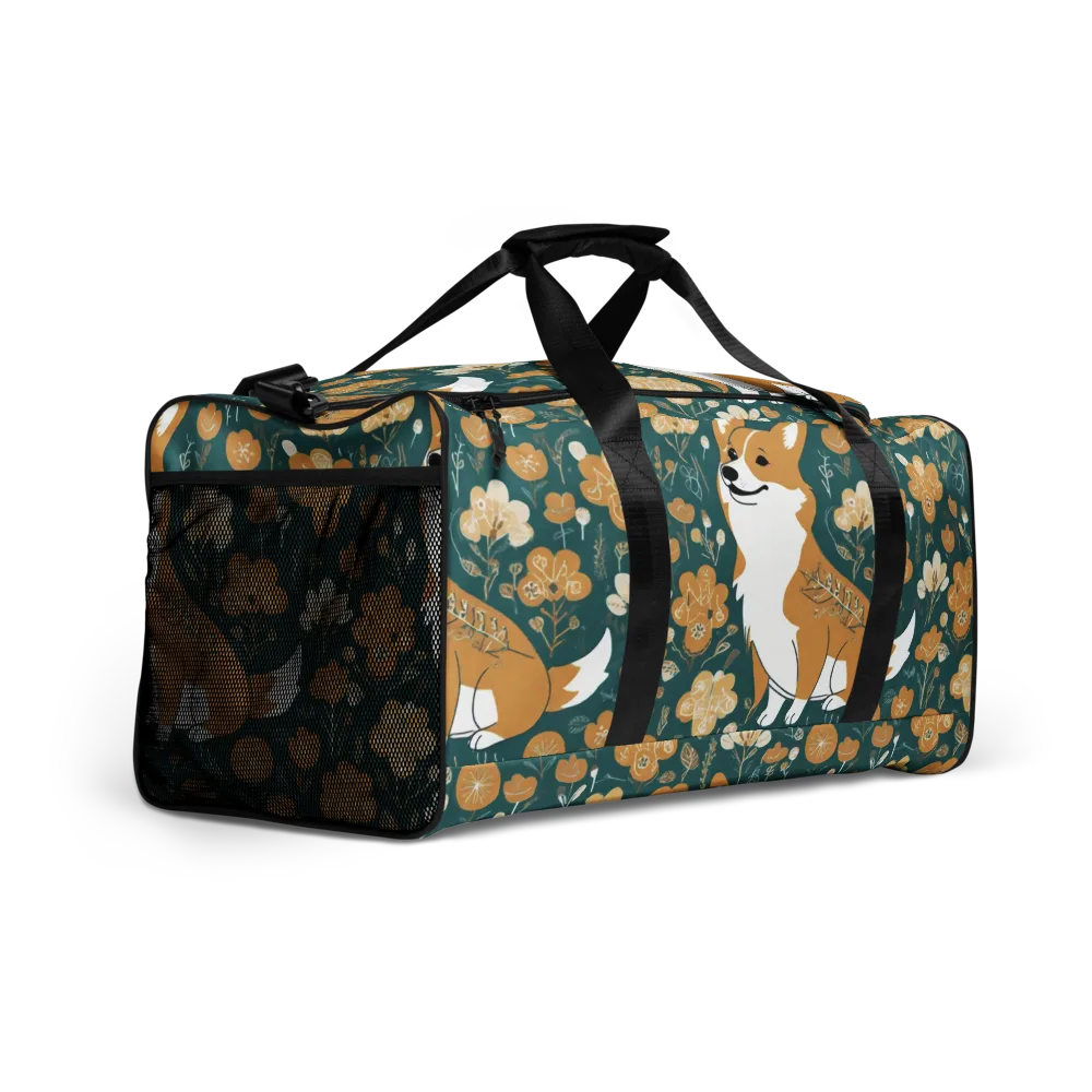 Marigold Corgi on Duffle Bag — Right Front