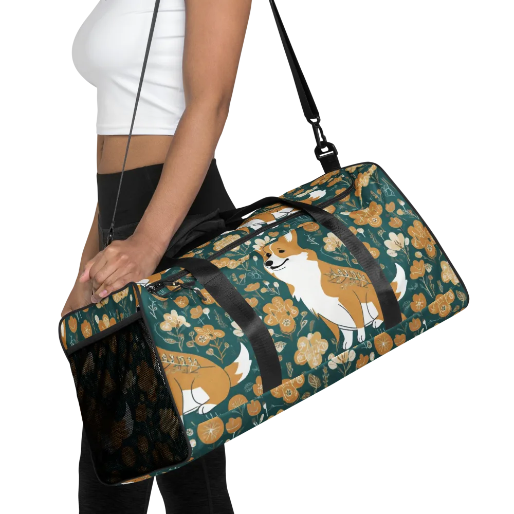 Marigold Corgi on Duffle Bag — Front