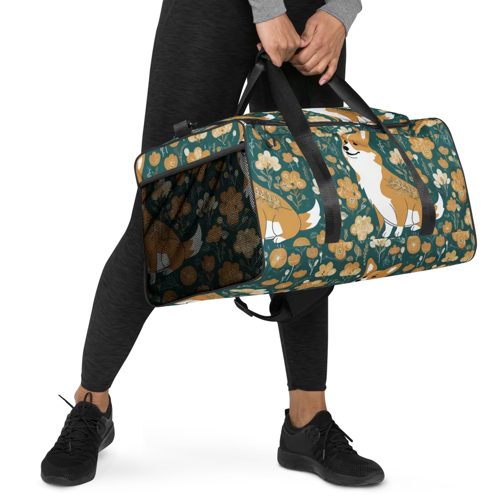 Marigold Corgi on Duffle Bag — Right Front