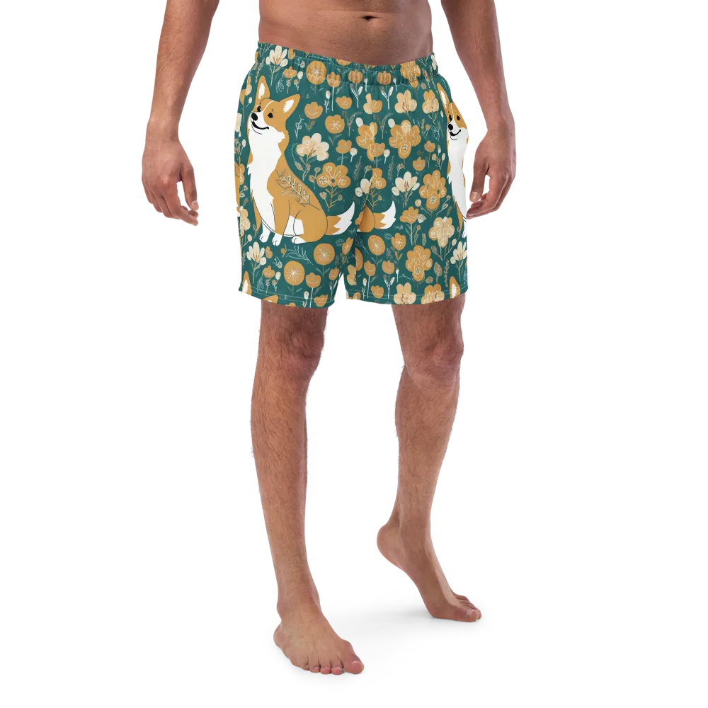 Marigold Corgi on Swim Trunks — Front