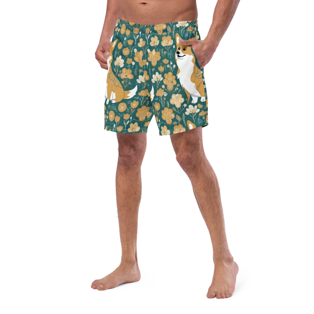 Marigold Corgi on Swim Trunks — Left Front