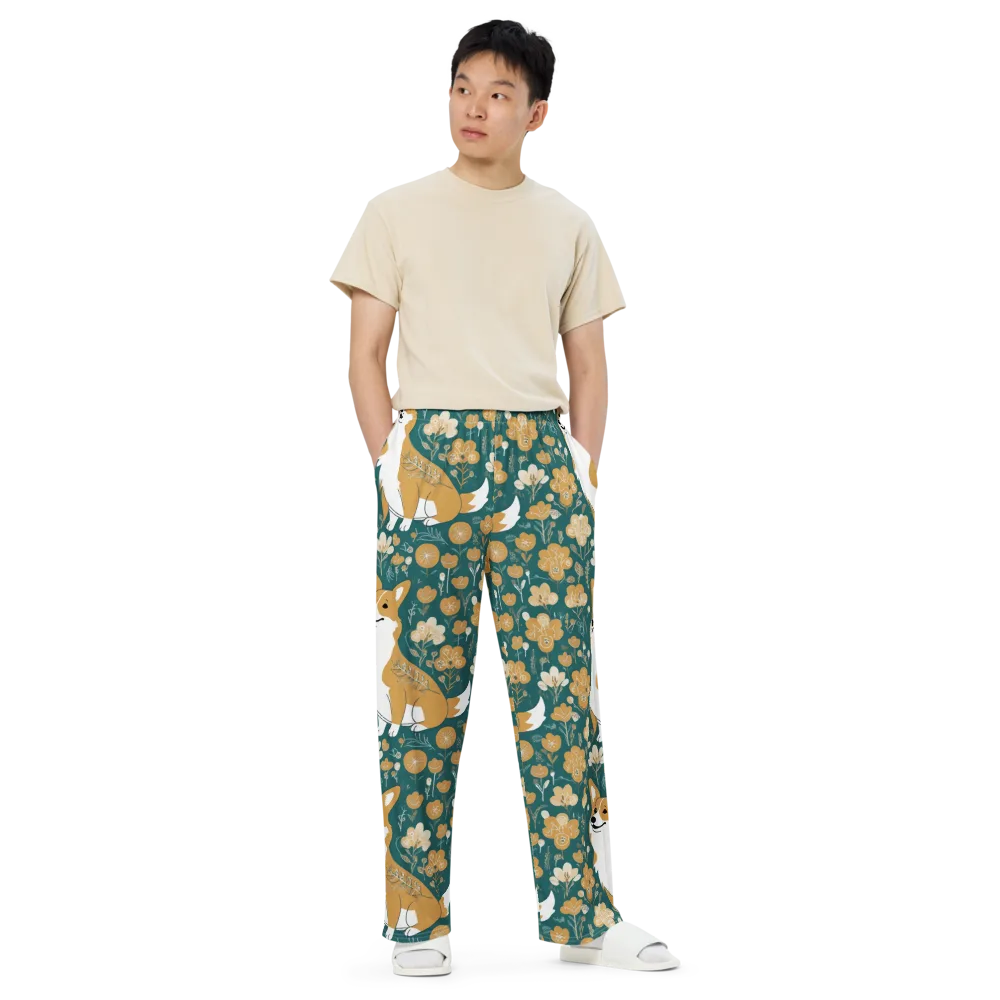 Marigold Corgi on Wide-Leg Pants — Front