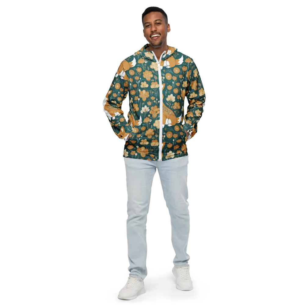 Marigold Corgi on Men's Windbreaker — Front