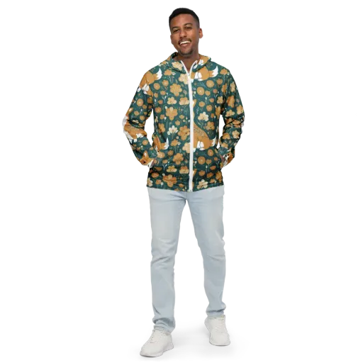 Marigold Corgi on a Men's Windbreaker