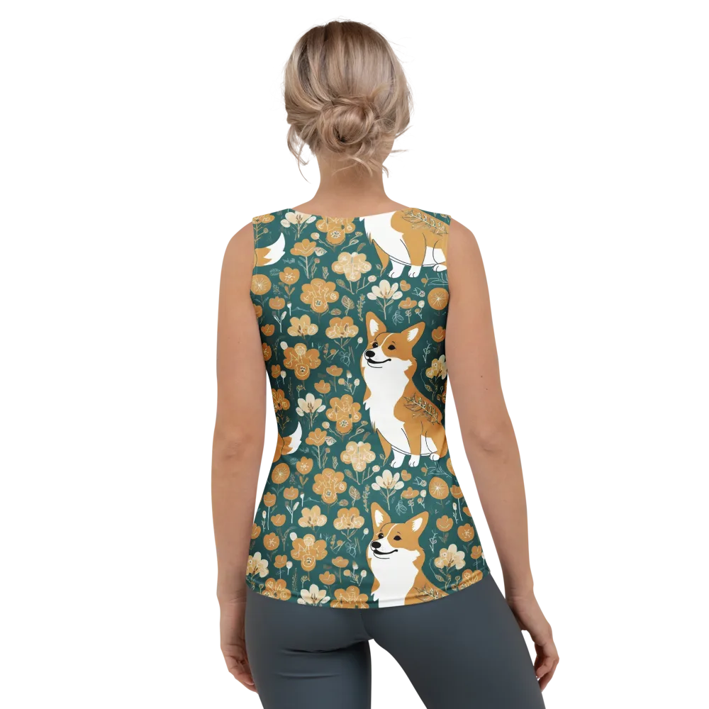 Marigold Corgi on Women's Tank Top — Back