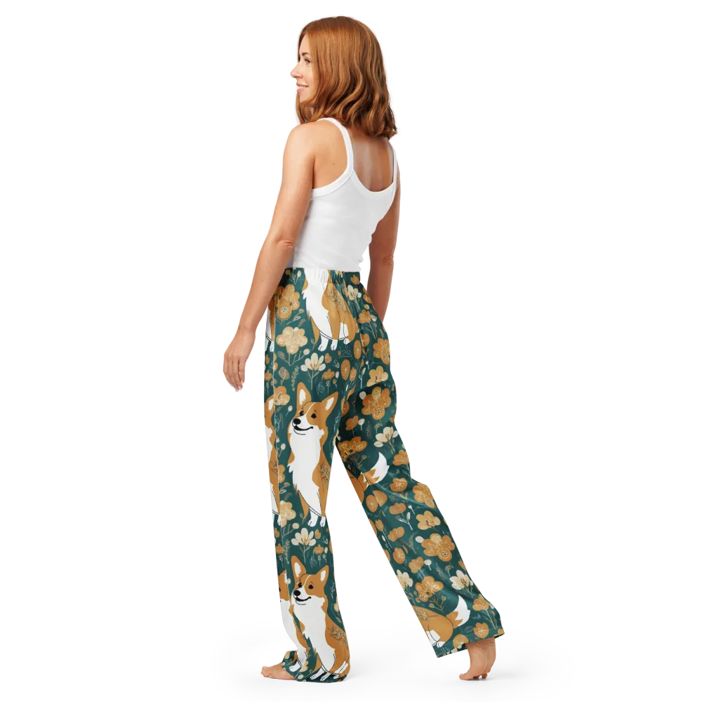 Marigold Corgi on Women's Pajama Pants — Back