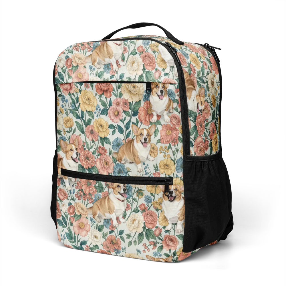 Garden Corgi on Utility Backpack — Left Front