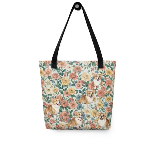 Garden Corgi on a Tote Bag
