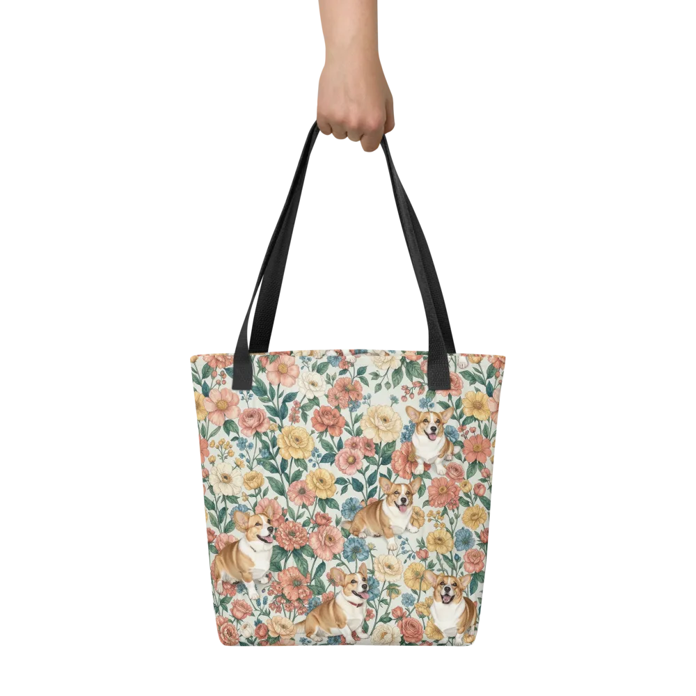 Garden Corgi on Tote Bag — Front