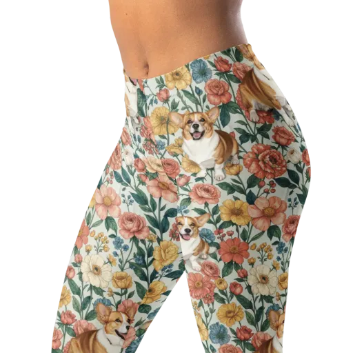 Garden Corgi on a Leggings