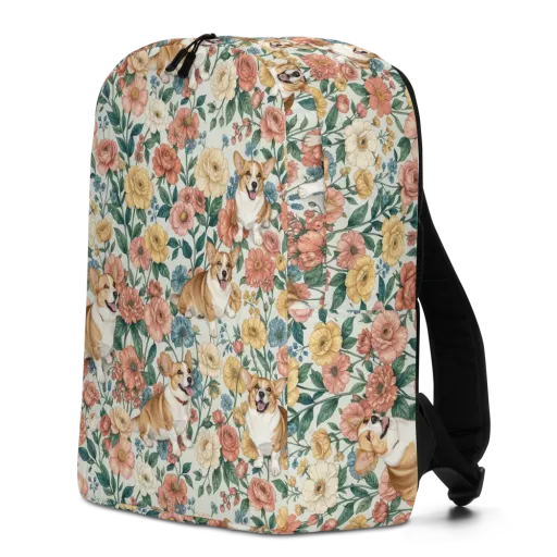 Garden Corgi on a Minimalist Backpack