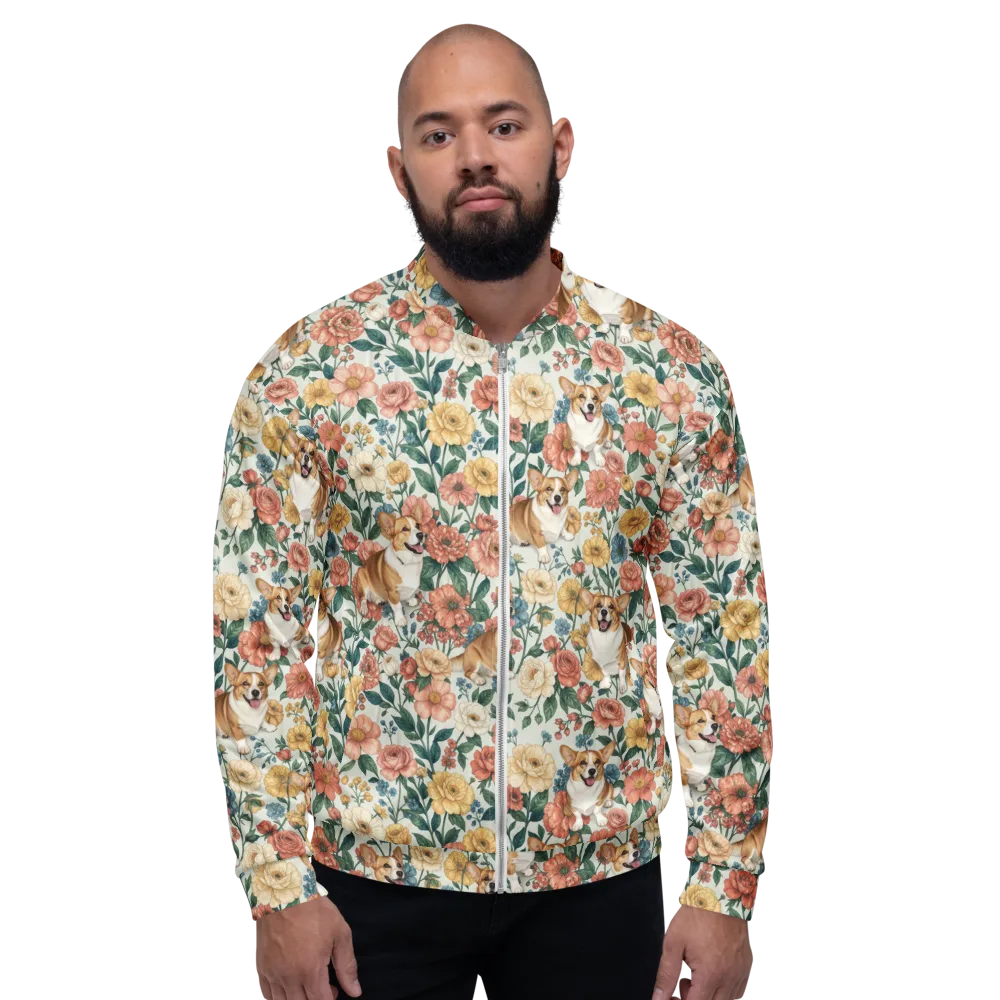 Garden Corgi on Bomber Jacket — Front