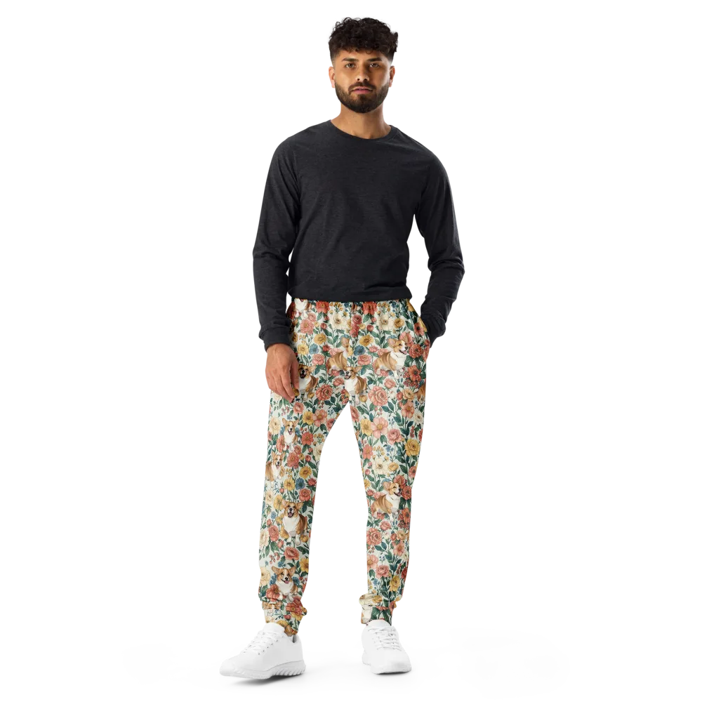 Garden Corgi on Men's Joggers — Front