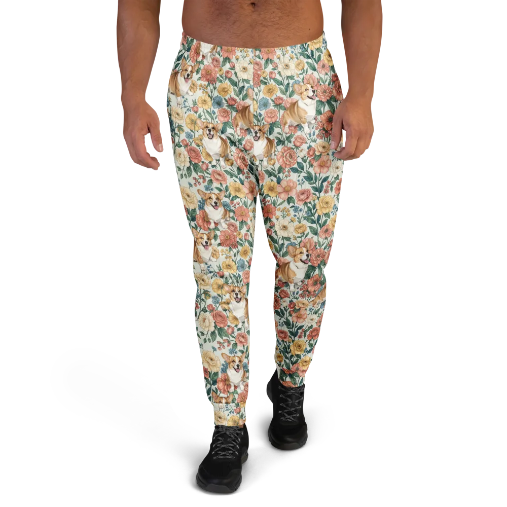 Garden Corgi on Men's Joggers — Front