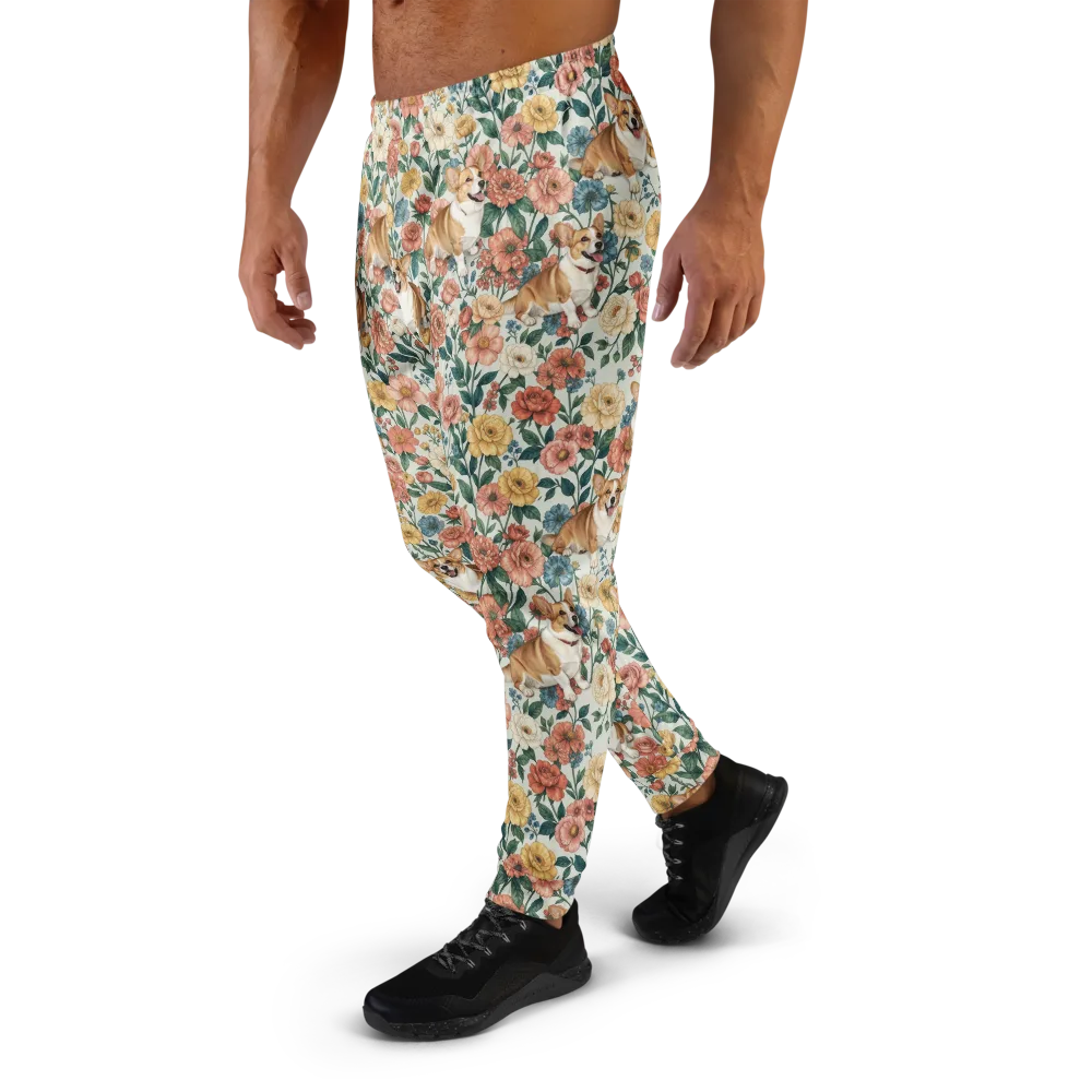 Garden Corgi on Men's Joggers — Left