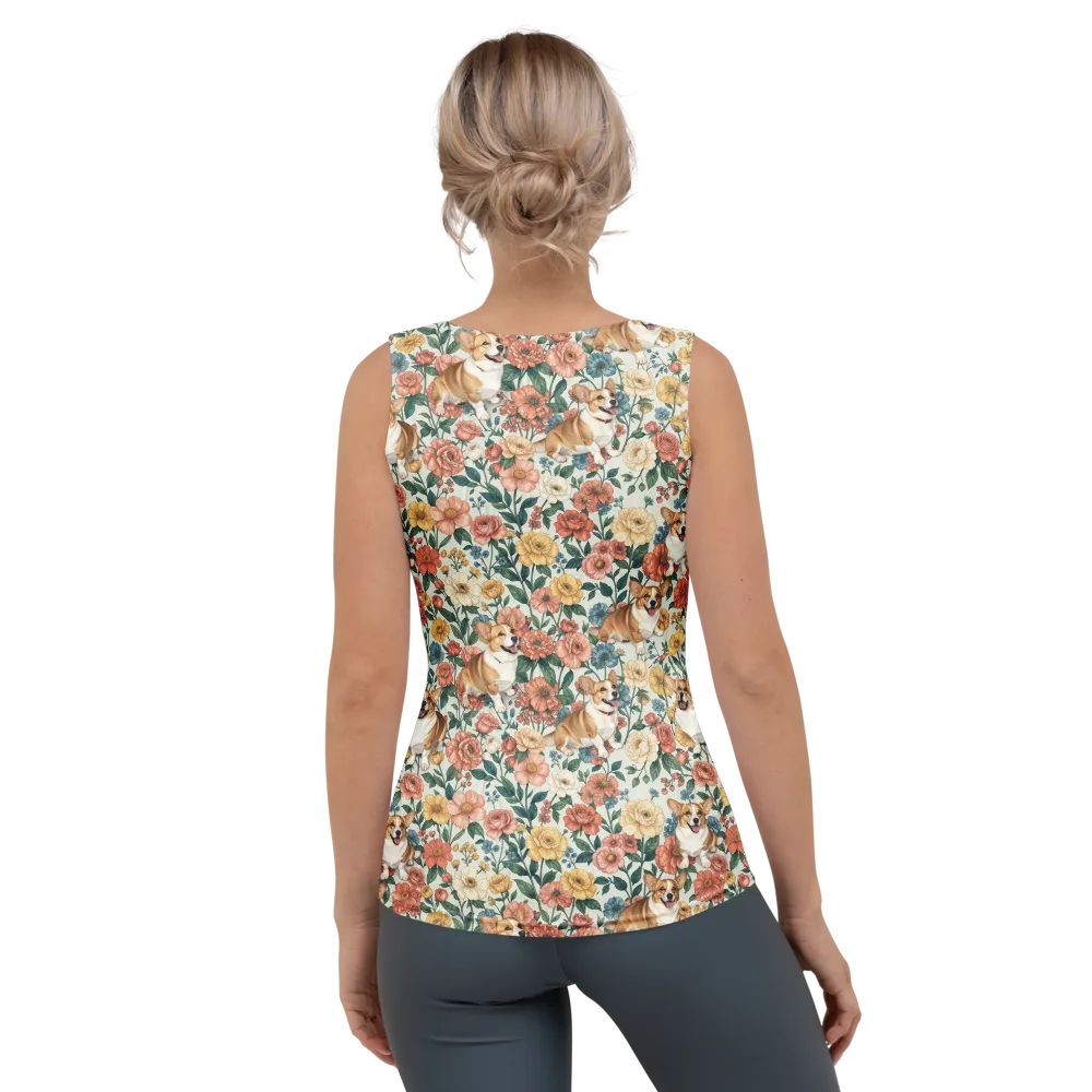 Garden Corgi on Women's Tank Top — Back