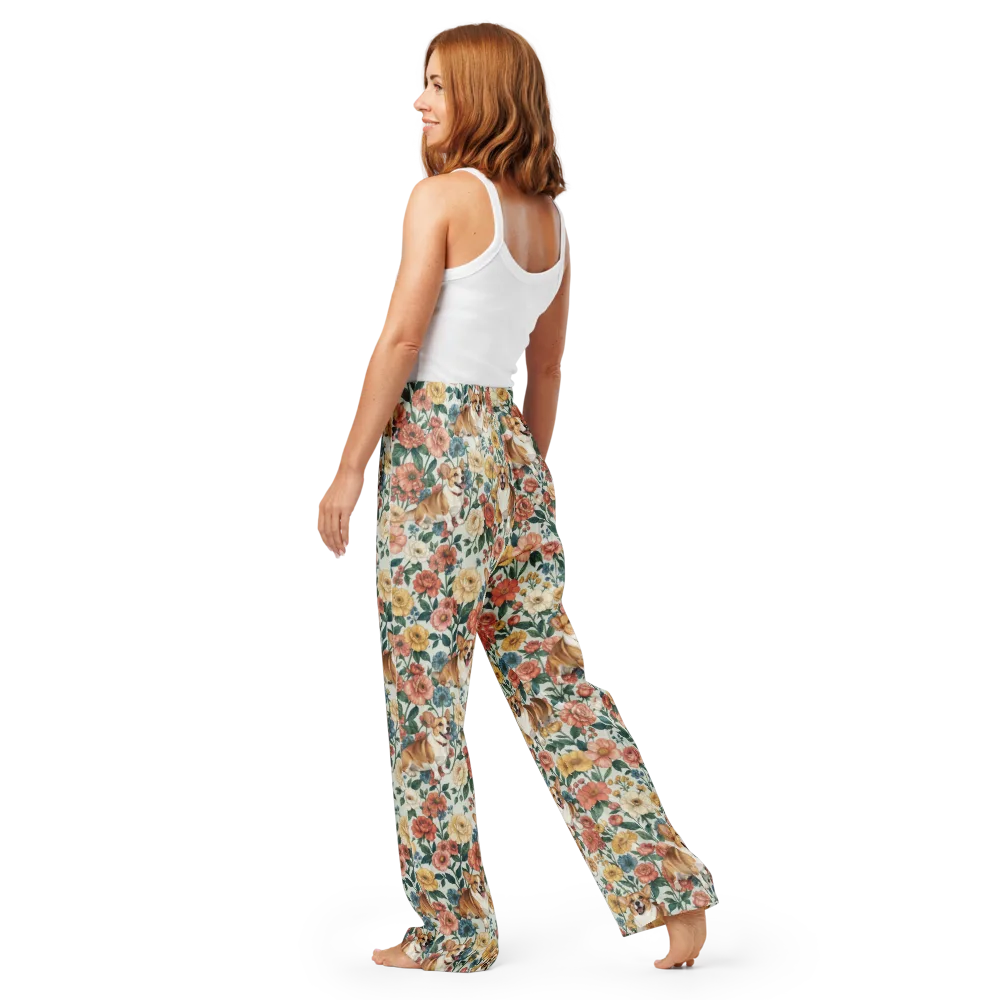 Garden Corgi on Women's Pajama Pants — Back
