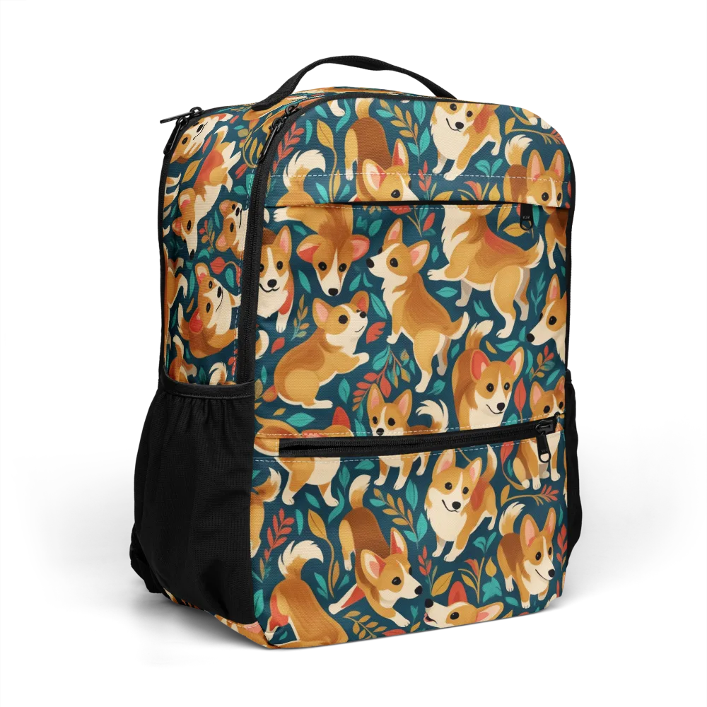Woodland Corgis on Utility Backpack — Right Front
