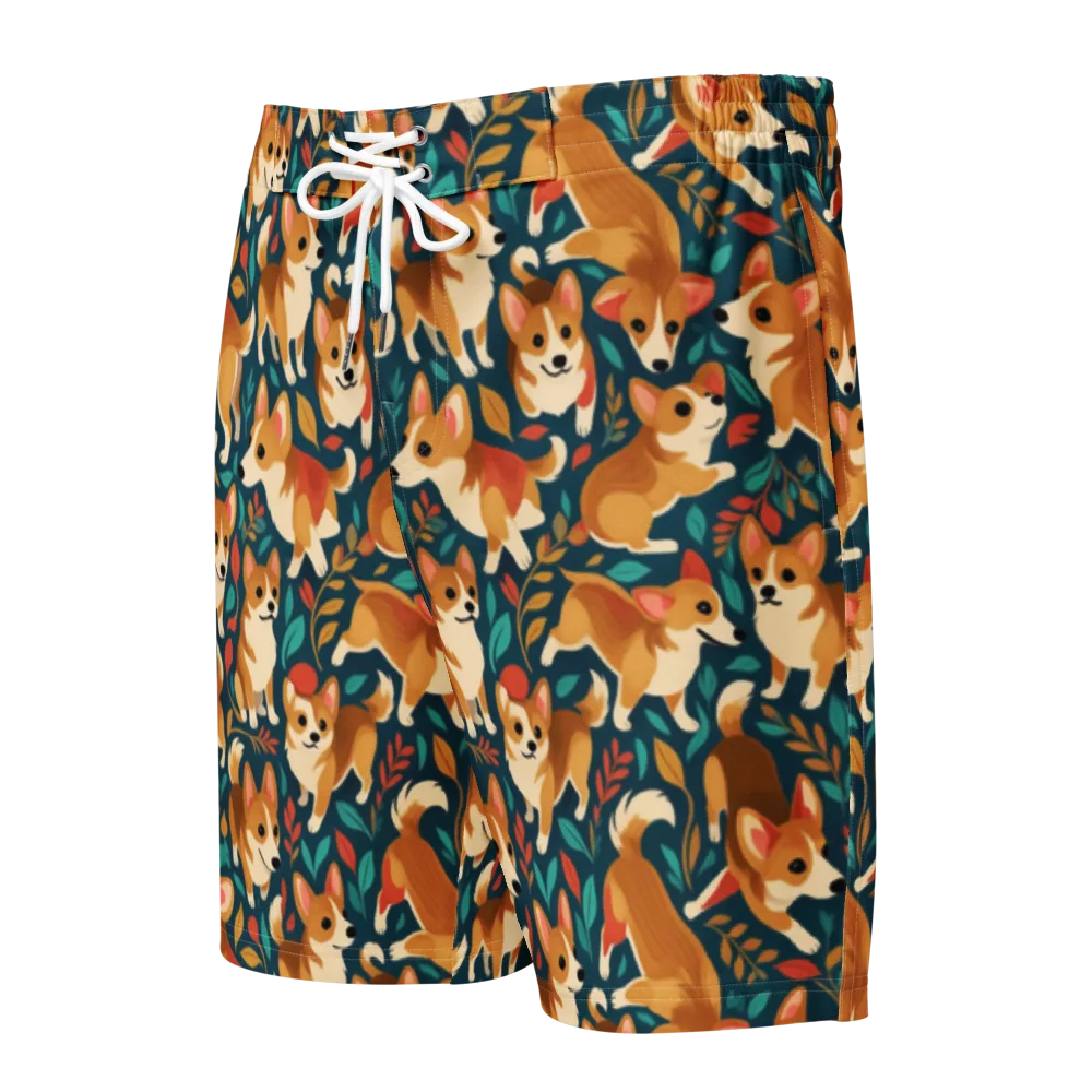 Woodland Corgis on Men's Board Shorts — Front