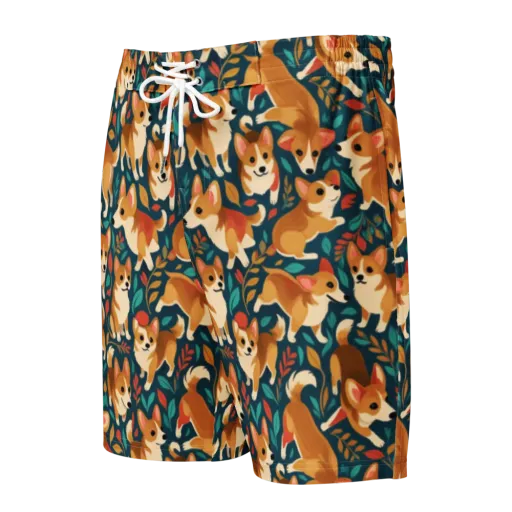 Woodland Corgis on a Men's Board Shorts