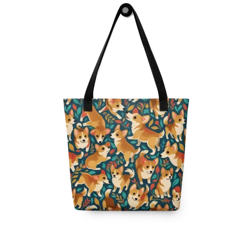 Woodland Corgis on a Tote Bag