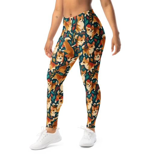 Woodland Corgis on a Leggings