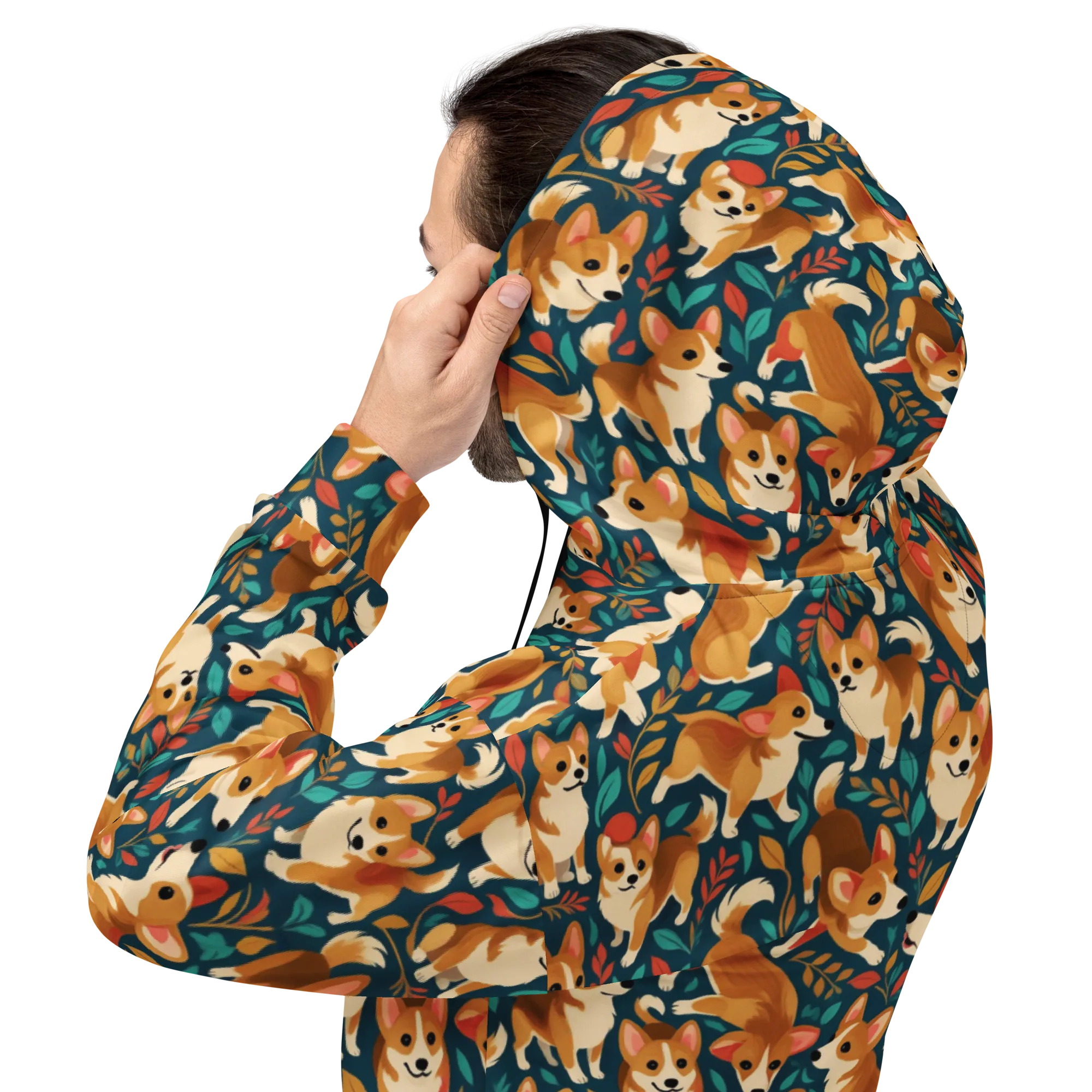 Woodland Corgis on Hoodie — Back