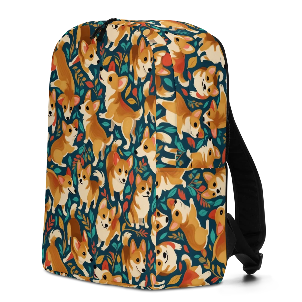 Woodland Corgis on Minimalist Backpack — Left