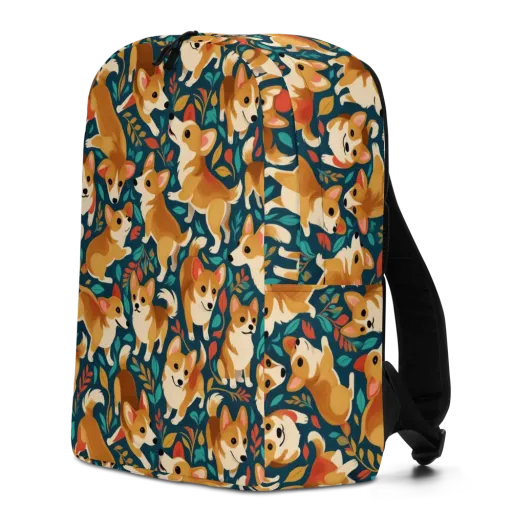 Woodland Corgis on a Minimalist Backpack