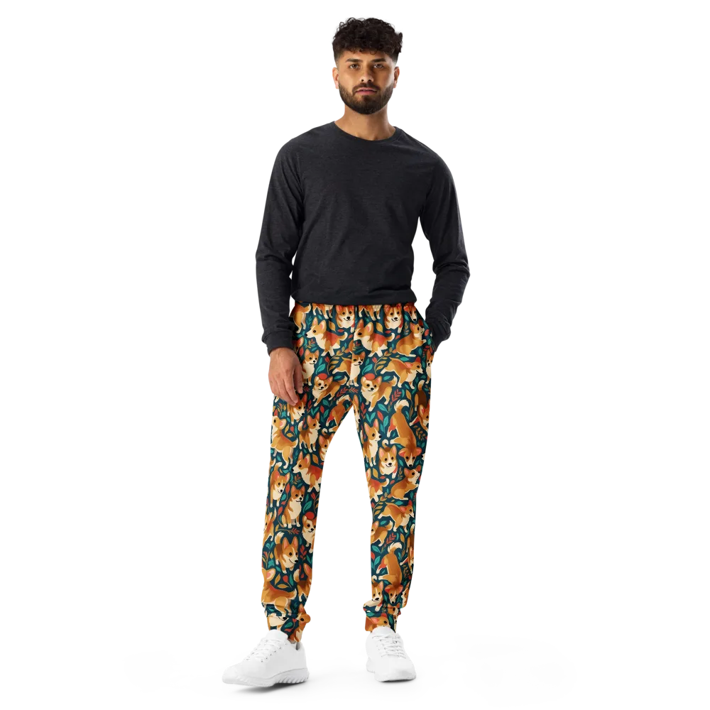 Woodland Corgis on Men's Joggers — Front
