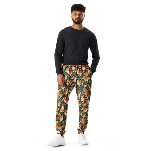 Woodland Corgis on a Men's Joggers