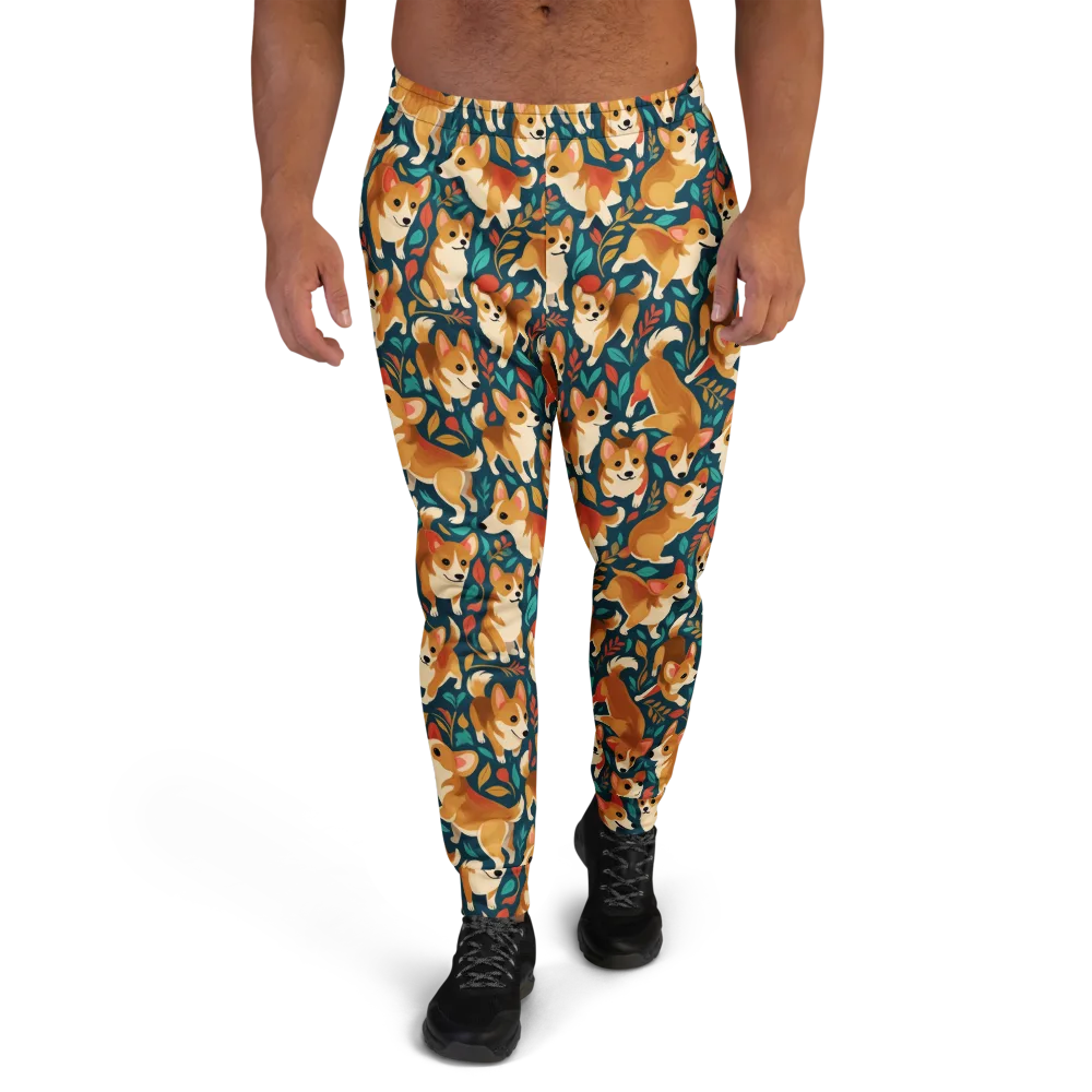 Woodland Corgis on Men's Joggers — Front