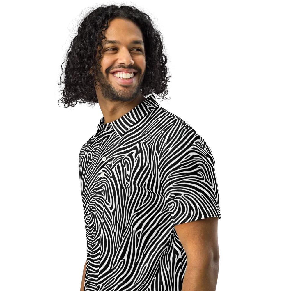 Zebra Current on Men's Slim Fit Polo Shirt — Left Front