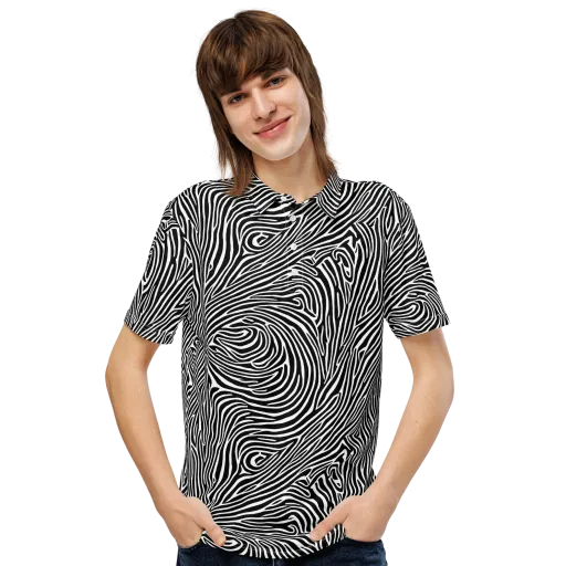 Zebra Current on a Men's Slim Fit Polo Shirt