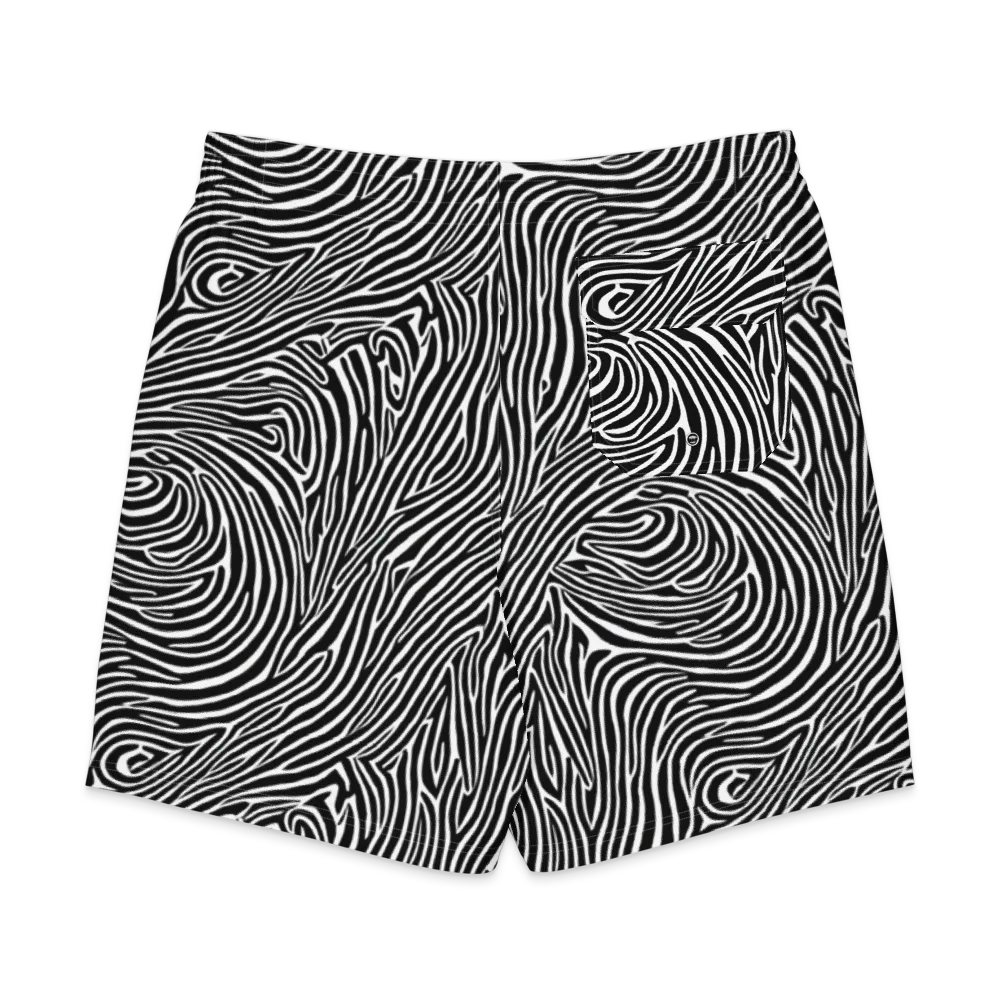 Zebra Current on Men's Board Shorts — Back