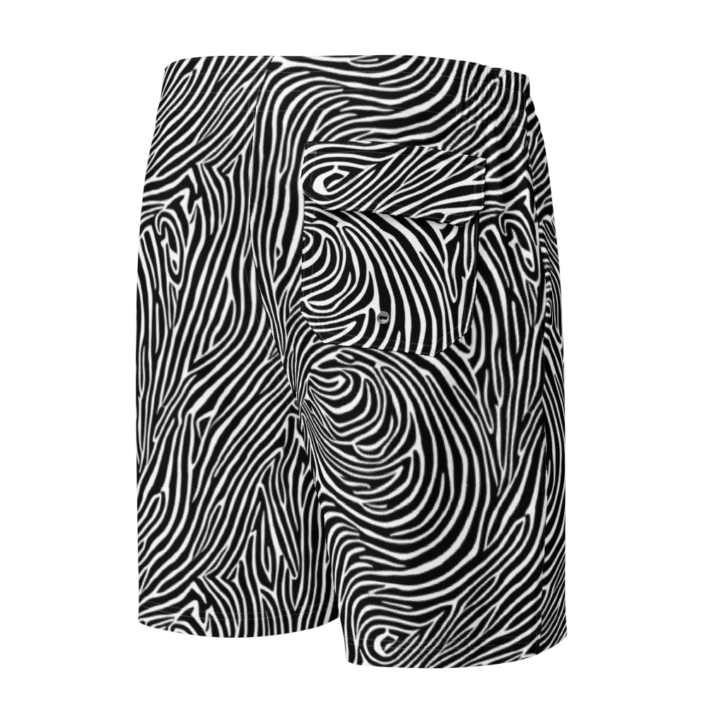 Zebra Current on Men's Board Shorts — Back