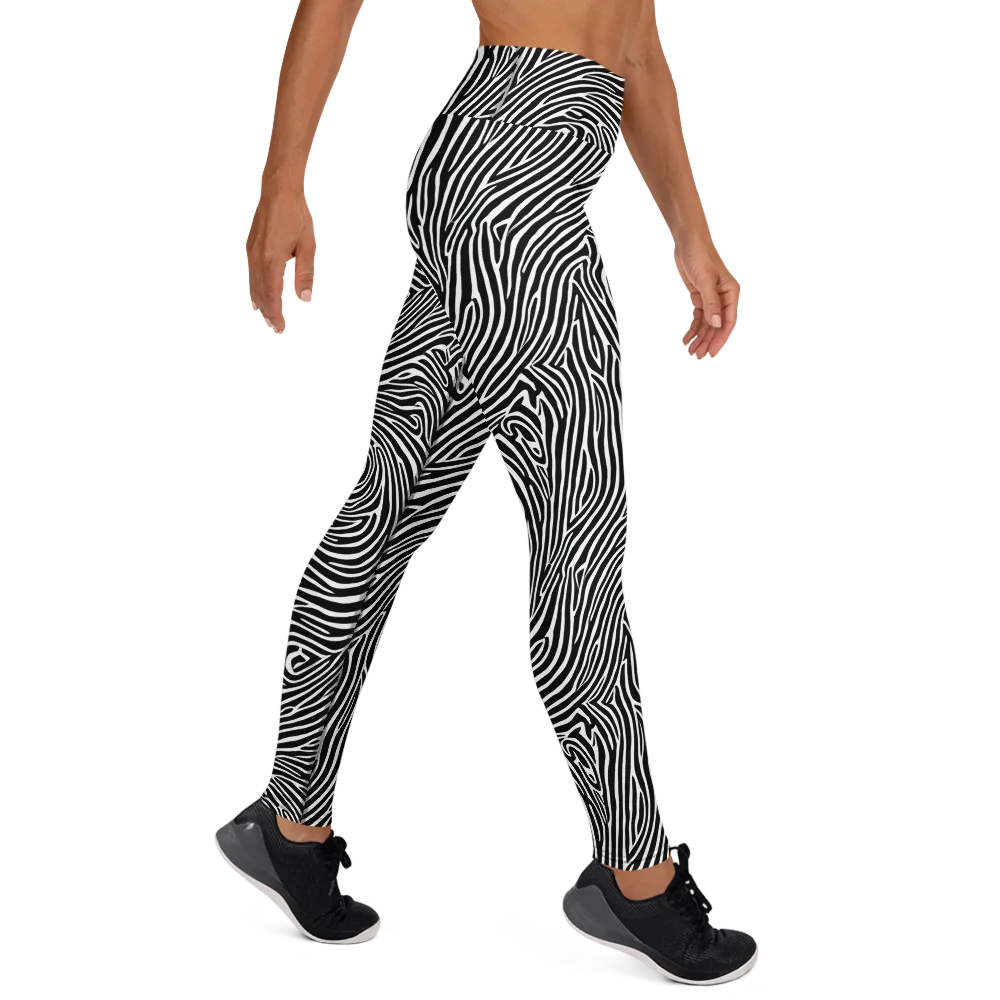 Zebra Current on Yoga Leggings — Right