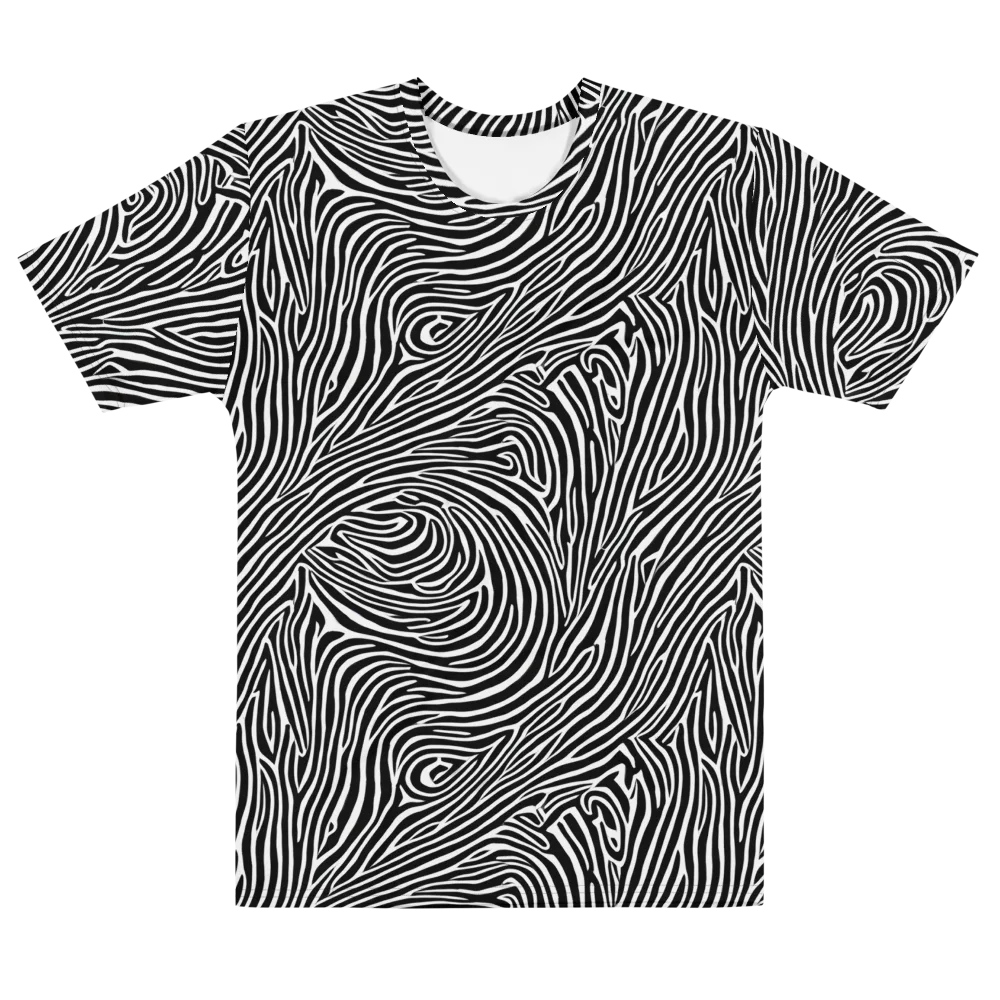 Zebra Current on Men's Cotton Crew Neck T-Shirt — Front
