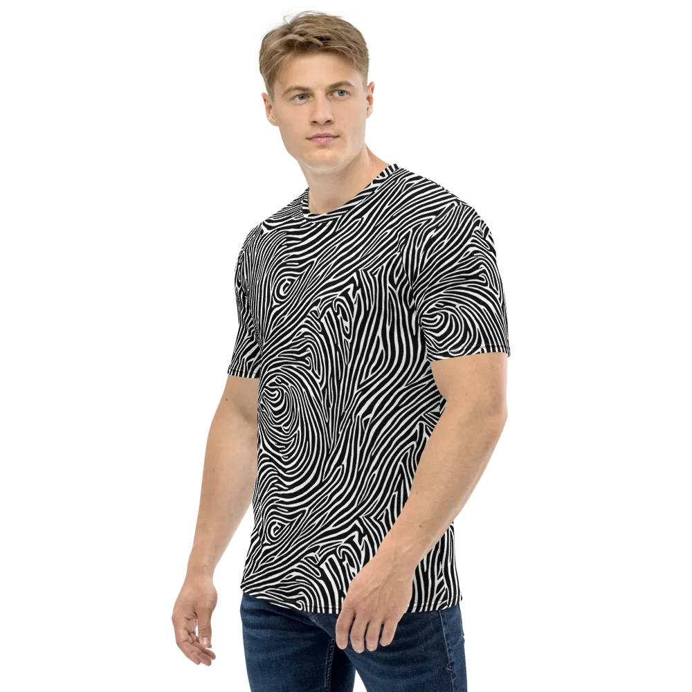 Zebra Current on Men's Crew Neck T-Shirt — Left