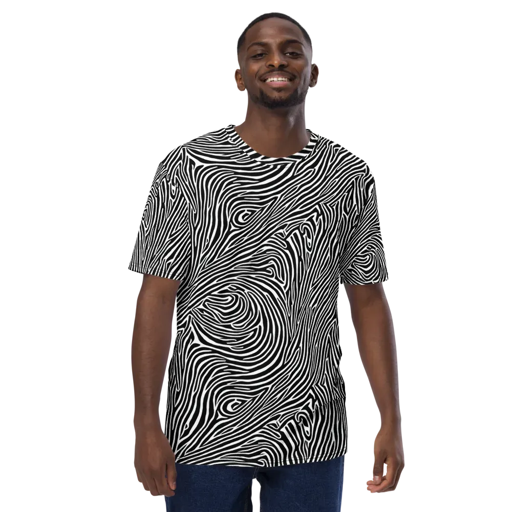 Zebra Current on Men's Crew Neck T-Shirt — Front