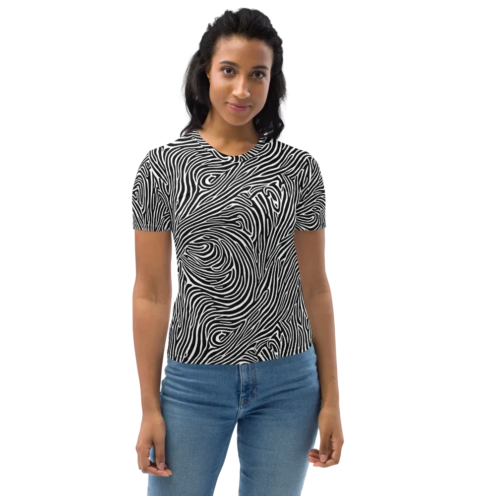 Zebra Current on Women's Crew Neck T-Shirt — Front