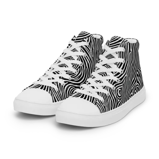 Zebra Current on a Women's High Top Canvas Shoes