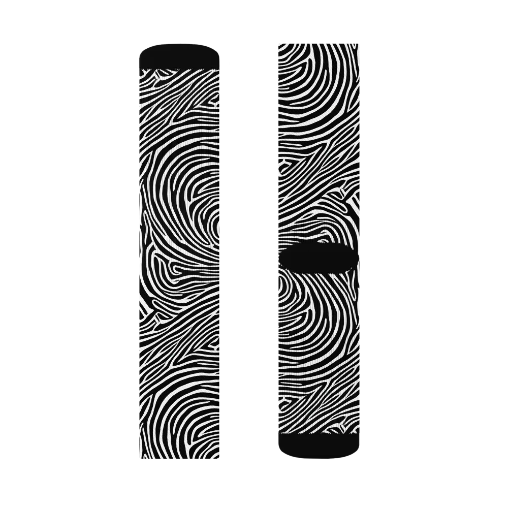 Zebra Current on Socks — Left Sock