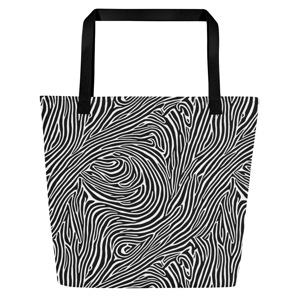 Zebra Current on Large Tote Bag W/ Pocket — Front